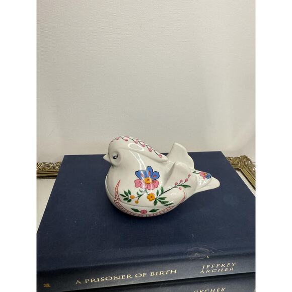 Prestige 1981 Porcelain Asian Floral Bird Candleholder Trinket Dish - Picture 6 of 12